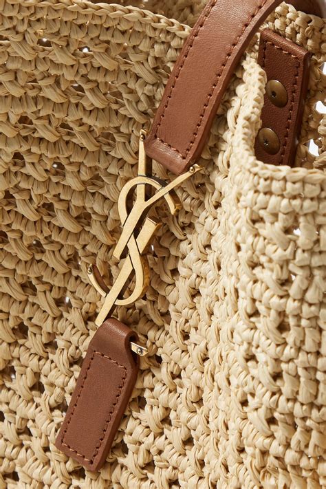 st laurent raffia pouch.